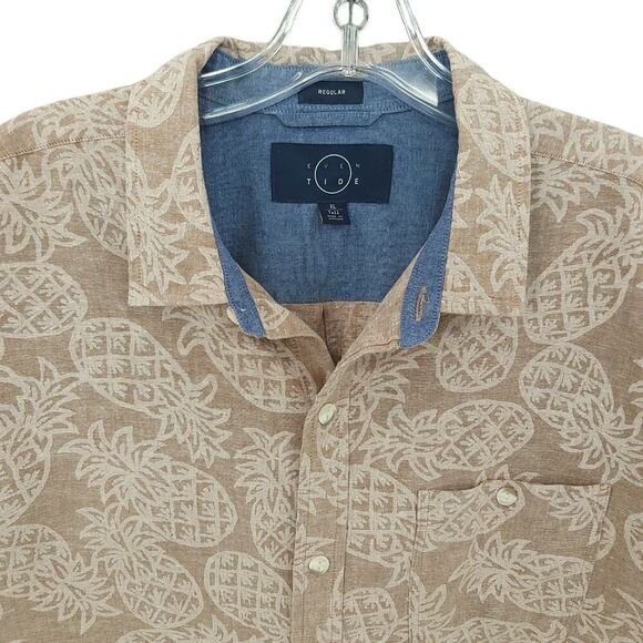Eventide Pineapple Print Linen Cotton Shirt XL - Picture 3 of 11